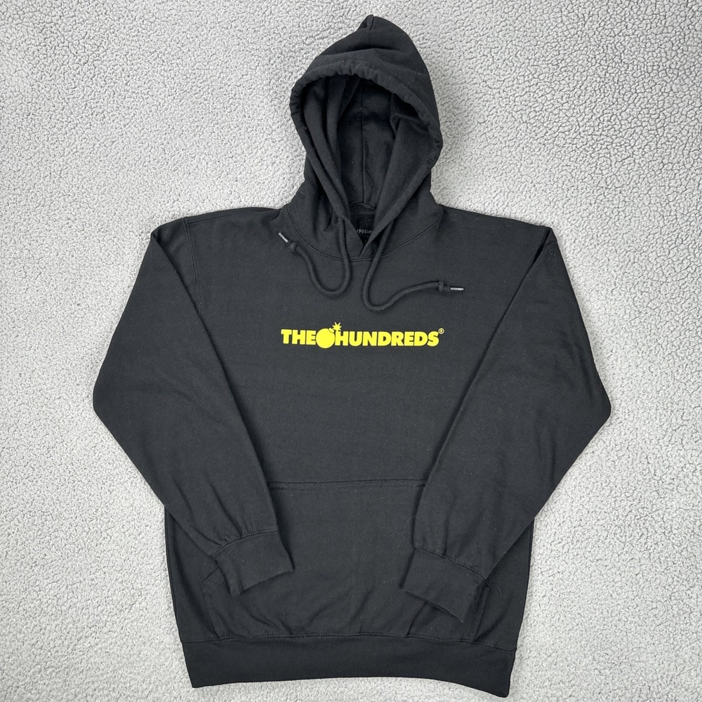 The Hundreds Hoodie Men Medium‎ Black Logo Pullover Pocket